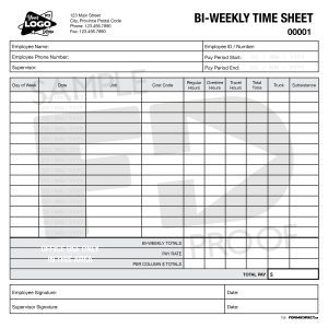bi weekly time sheet custom form template