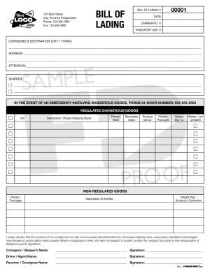 bill of lading bol5 custom ncr transportation form