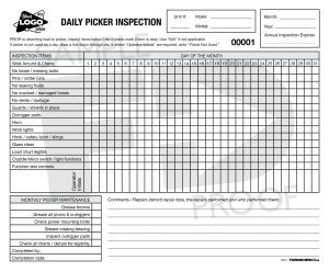 Crane Picker Inspection form template