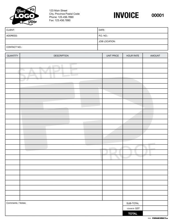 Invoice INV4 custom form template