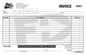 Invoice INV5 customizable form template