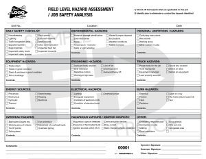Job Safety Analysis FLHA form template