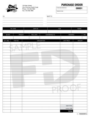 Purchase order custom template form