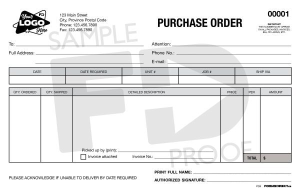 purchase order po6 editable form template