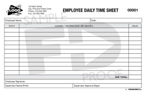 employee daily time sheet custom template