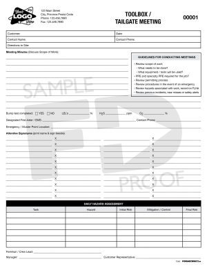 toolbox tailgate safety meeting custom form template
