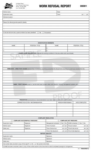 Work Refusal Report Form