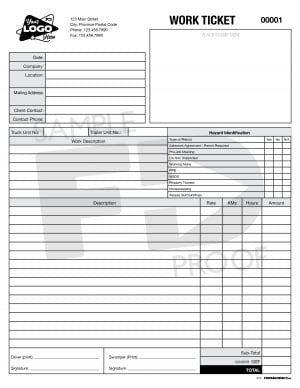 field work ticket customizable form template