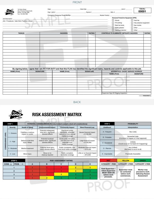 field level hazard assessment flha card product image