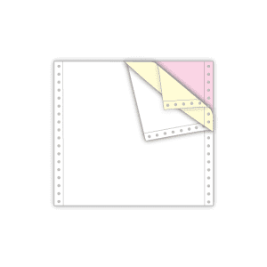 continuous feed paper 3 part white canary pink 8.5 x 7