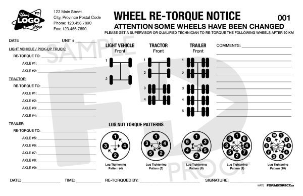 custom tire wheel retorque